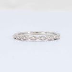 Load image into Gallery viewer, Faux Marquise Diamond Bubble Band, 0.04cttw in 14K White Gold