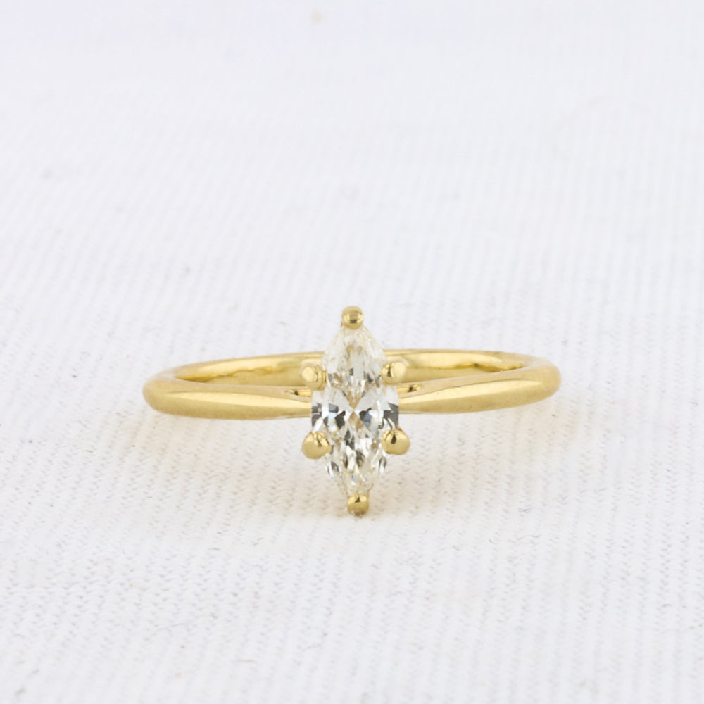 Kalina Petite Ring with 0.50ct Marquise Diamond in Yellow Gold