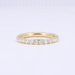 Load image into Gallery viewer, Shared-Prong Diamond Wedding Band in Yellow Gold - 0.50cttw