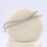 Load image into Gallery viewer, Double Strand Diamond Tennis Bracelet in White Gold
