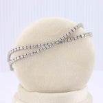 Load image into Gallery viewer, Double Strand Diamond Tennis Bracelet, 4.07cttw Diamonds in 14K White Gold, 7 inch - Kizer Cummings Jewelers