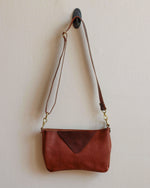 Load image into Gallery viewer, Hand-made Soft Brown Leather Crossbody Bag with Yellow Hardware - Kizer Cummings Jewelers