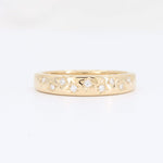 Load image into Gallery viewer, Elegant 14K gold band ring with sparkling diamond clusters for a sophisticated touch. Perfect for everyday wear.