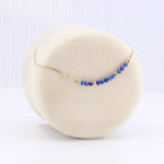 Load image into Gallery viewer, Lapis Bead Bar Bracelet, in 14K Yellow Gold, 6.5 to 7.5 inch - Kizer Cummings Jewelers