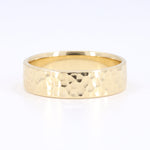 Load image into Gallery viewer, 6mm Hammered Finished Comfort-Fit Wedding Band in Yellow Gold