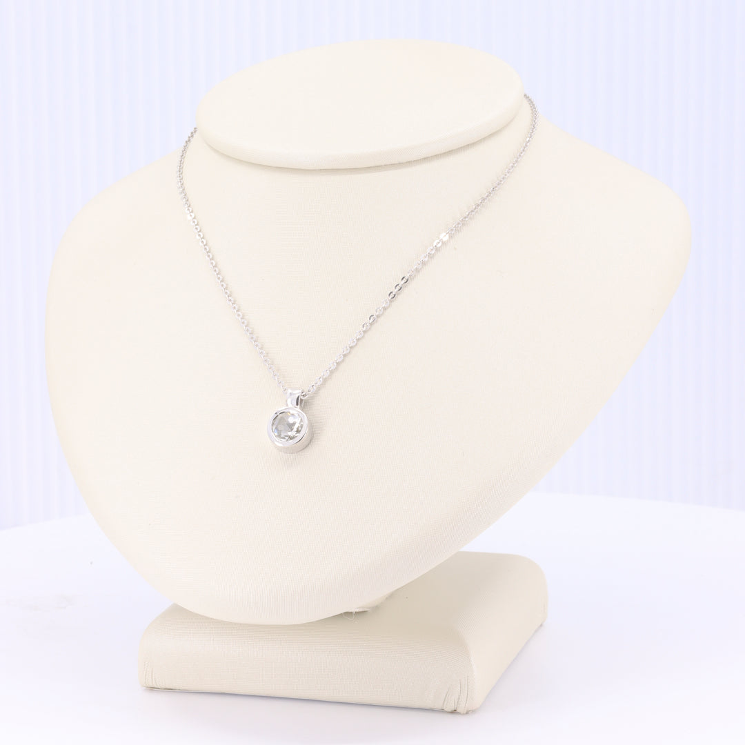Rose-Cut Diamond Soiltare Pendant in White Gold