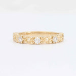 Load image into Gallery viewer, Floral Diamond Band, 0.36cttw in 14K Yellow Gold