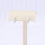 Load image into Gallery viewer, Pear and Round Diamond Drop Earrings, 1.40cttw G-H I2 Diamonds in 14K White Gold