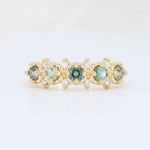 Load image into Gallery viewer, Montana Sapphire and Diamond Ring, 0.58cttw Montana Sapphires with 0.12cttw Diamonds in 14K Yellow Gold - Kizer Cummings Jewelers
