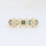 Load image into Gallery viewer, Montana Sapphire and Diamond Ring, 0.58cttw Montana Sapphires with 0.12cttw Diamonds in 14K Yellow Gold