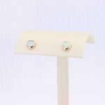 Load image into Gallery viewer, Australian Opal Stud Earrings, 0.36cttw Bezel Set in 14K Yellow Gold - Kizer Cummings Jewelers