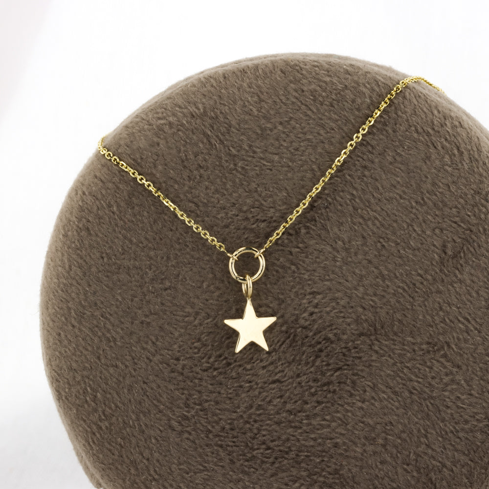 Star Charm Necklace in Yellow Gold