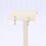 Load image into Gallery viewer, Diamond Oval Hoop Earrings in White Gold - 0.25cttw