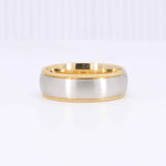Load image into Gallery viewer, Rounded Band in 14K Yellow Gold with 14K White Gold Inlay, 6mm - Kizer Cummings Jewelers