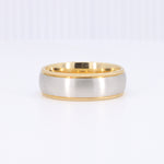 Load image into Gallery viewer, Two Toned 6mm Round Band in Yellow Gold with White Gold Inlay