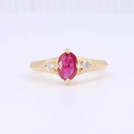 Load image into Gallery viewer, Ruby and Diamond Ring, 0.83ct Ruby with 0.12cttw Diamonds in 14K Yellow Gold - Kizer Cummings Jewelers