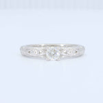 Load image into Gallery viewer, Old European Cut Diamond Ring, 0.29ct in 14K White Gold with Floral Details - Kizer Cummings Jewelers
