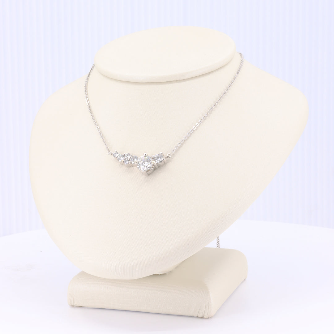 Round Diamond Pendant With Freeform Diamond Trim in White Gold