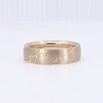 Load image into Gallery viewer, Oak Pattern Mokume Gane Ring with Rose Gold, White Gold and Silver
