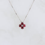 Load image into Gallery viewer, Quatrefoil Ruby Pendant Set in 14KT White Gold
