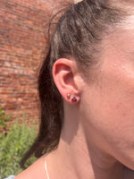 Load image into Gallery viewer, Quatrefoil Ruby Earrings 14KT White Gold