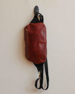 Load image into Gallery viewer, Textured Brown and Matte Black Leather Belt Bag - Kizer Cummings Jewelers
