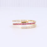 Load image into Gallery viewer, Ruby and Diamond Spiral Ring in Yellow Gold