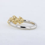 Load image into Gallery viewer, Two-tone gold and silver ring featuring intricate floral design with diamond accents. Elegant and stylish accessory.
