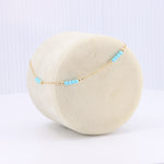 Load image into Gallery viewer, Stationed Mini Turquoise Bead Bracelet in Yellow Gold