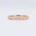 Load image into Gallery viewer, Hexagonal Shaped Geometric Diamond Wedding Band in Rose Gold - 0.14cttw