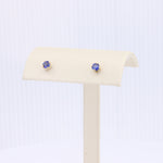 Load image into Gallery viewer, Bright Blue Sapphire Stud Earrings in Yellow Gold