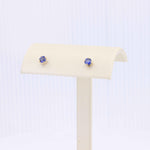 Load image into Gallery viewer, Blue Sapphire Stud Earrings, 0.55cttw in 14K Yellow Gold - Kizer Cummings Jewelers