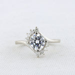 Load image into Gallery viewer, Half Halo Bypass Engagement Ring Mounting in White Gold
