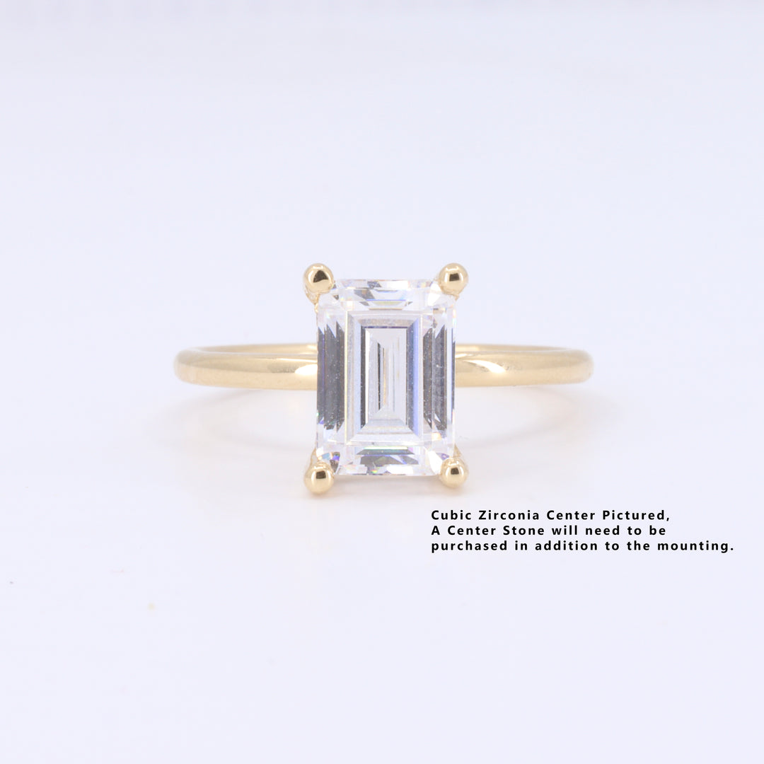 SEMI-MOUNT Hidden Halo Diamond Engagement Ring in Yellow Gold