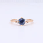 Load image into Gallery viewer, Rose Gold Butterfly Engagement Ring with Sapphire Center