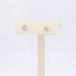 Load image into Gallery viewer, White Gold Knot Stud Earring
