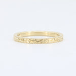 Load image into Gallery viewer, Hand Engraved Floral Wedding Band, 2mm in 14K Yellow Gold