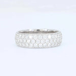 Load image into Gallery viewer, Three Row Pavé Diamond Band with Milgrain, 1.10cttw in 14K White Gold - Kizer Cummings Jewelers