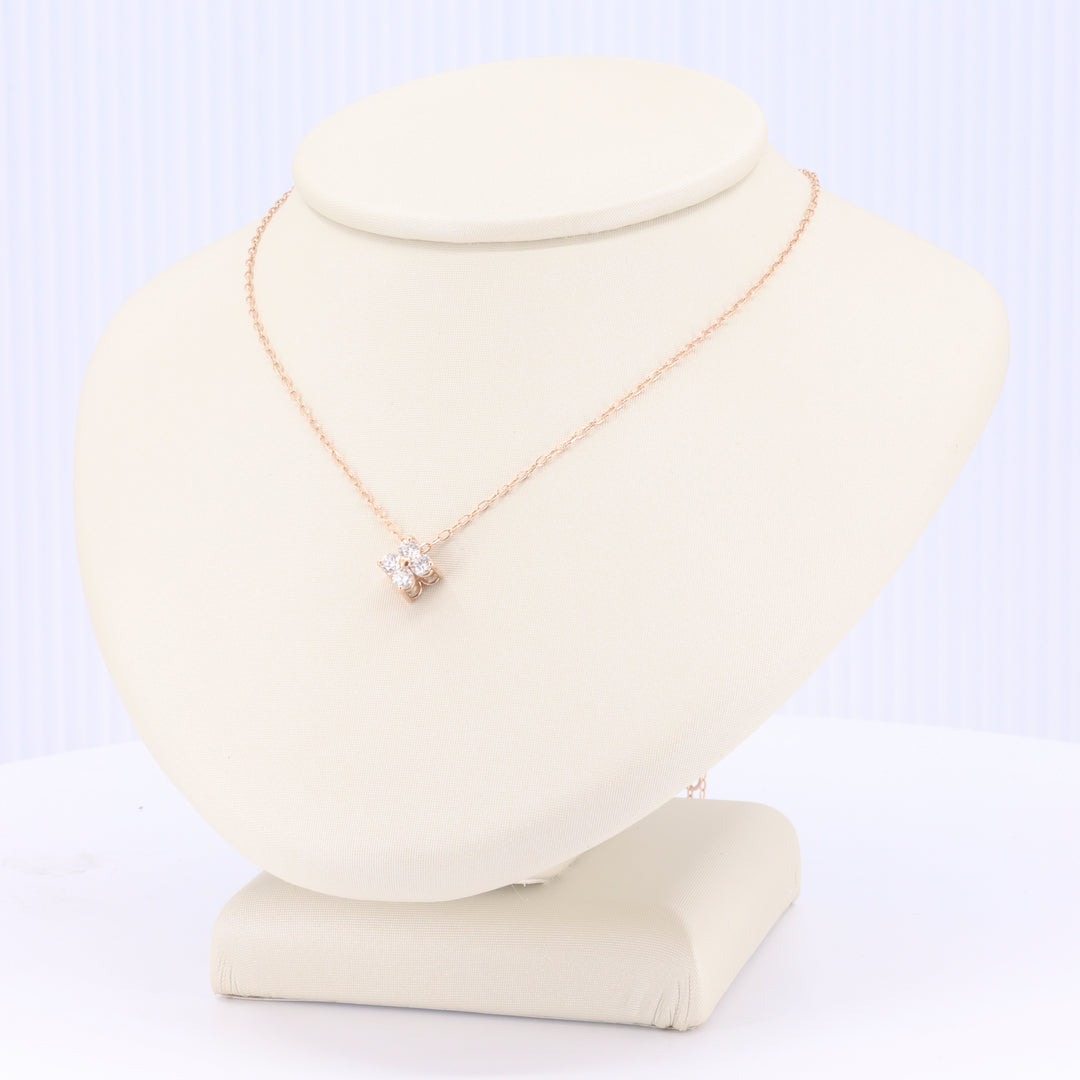 Medium Quatrefoil Diamond Pendant in Rose Gold