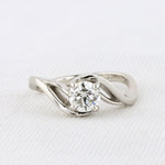 Load image into Gallery viewer, Swirl Solitaire Engagement Ring in White Gold
