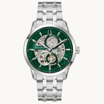 Load image into Gallery viewer, Bulova Sutton- Emerald Green Round Mechanical Face w/White Metal Features and Band