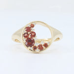 Load image into Gallery viewer, Garnet and Diamond Ring, 0.50cttw Garnet with 0.04cttw Diamonds in 14K Yellow Gold - Kizer Cummings Jewelers