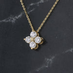 Load image into Gallery viewer, Large Quatrefoil Diamond Pendant in Yellow Gold