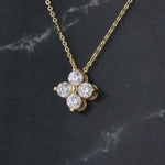 Load image into Gallery viewer, Diamond Quatrefoil Pendant, 0.72cttw in 14K Yellow Gold, 18 inch Chain - Kizer Cummings Jewelers
