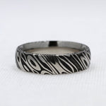 Load image into Gallery viewer, Wood Grain Pattern Damascus Steel Band
