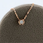 Load image into Gallery viewer, Hint of Heaven Hexagon Diamond Necklace in Rose Gold
