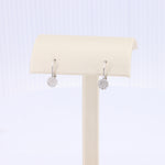 Load image into Gallery viewer, Round Pavé Diamond Drop Earrings in White Gold