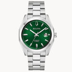 Load image into Gallery viewer, Bulova Surveyor- Emerald Green Round Face w/ White Metal Features and Band