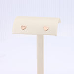 Load image into Gallery viewer, Asymmetrical Heart Earrings in Rose Gold