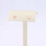 Load image into Gallery viewer, Asymmetrical Heart Stud Earrings in 14K Rose Gold, 6mm - Kizer Cummings Jewelers